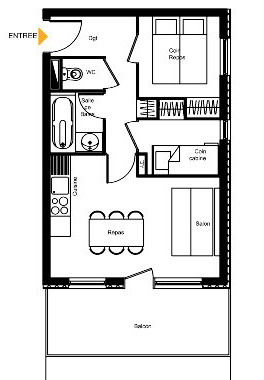 1-bed + cabine example a